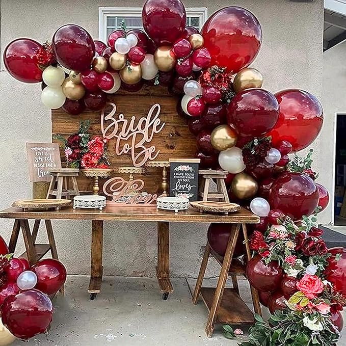 PartyWoo Burgundy Balloons 85 pcs Different Sizes of 18 12 10 5 Inch Dark Chestnut Red Maroon Balloon Arch Kit Garland for Birthday Graduation Anniversary Cherry Casino Party Decorations Red-Y62