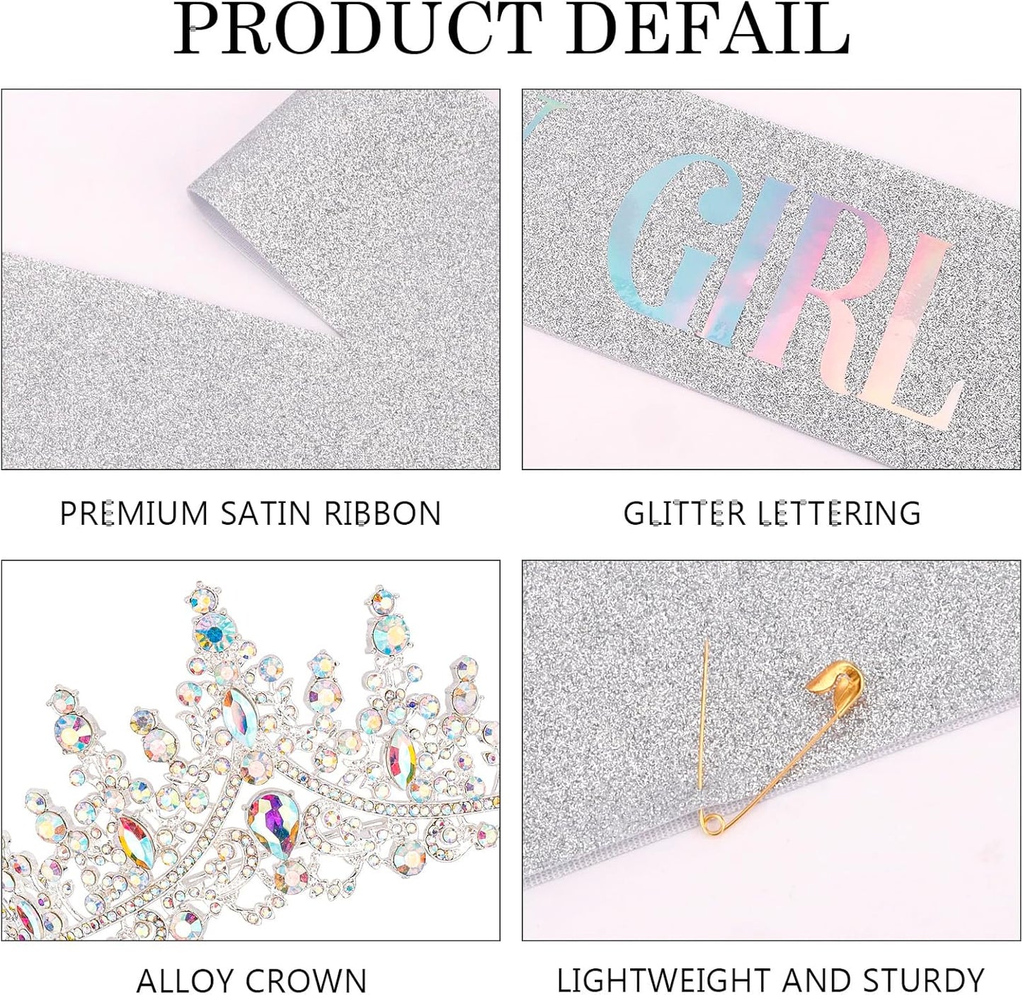 COCIDE "BIRTHDAY GIRL Birthday Sash and Crowns for Women Crystal Birthday Sashes for Women Party Decoration for Happy Birthday Gift Accessory