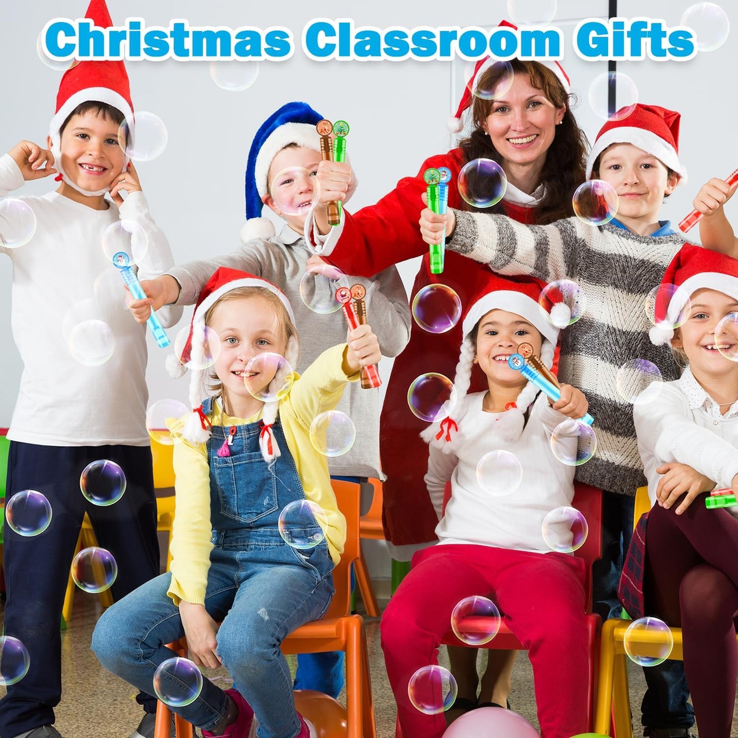 Christmas Mini Bubbles Goodie Bag Stocking Stuffers Fillers for Kids 20 Pack, Small Party Favors Toys Gifts Non Candy Treats for Toddlers, Christmas School Classroom Supplies Prizes Games for Students