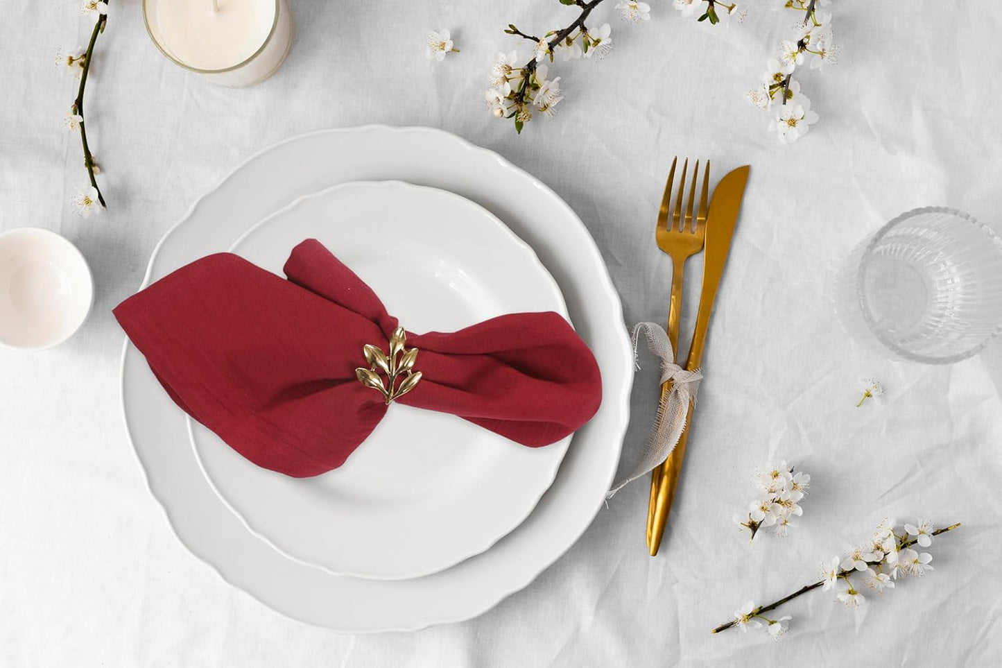 ANA Cloth Napkins Set of 12 (17.5x17.5) inch 100% Cotton Dinner Napkin Washable Hotel Quality Reusable Kitchen & Table Linen for Fall Thanksgiving Family Dinners Weddings & Everyday Use - Red
