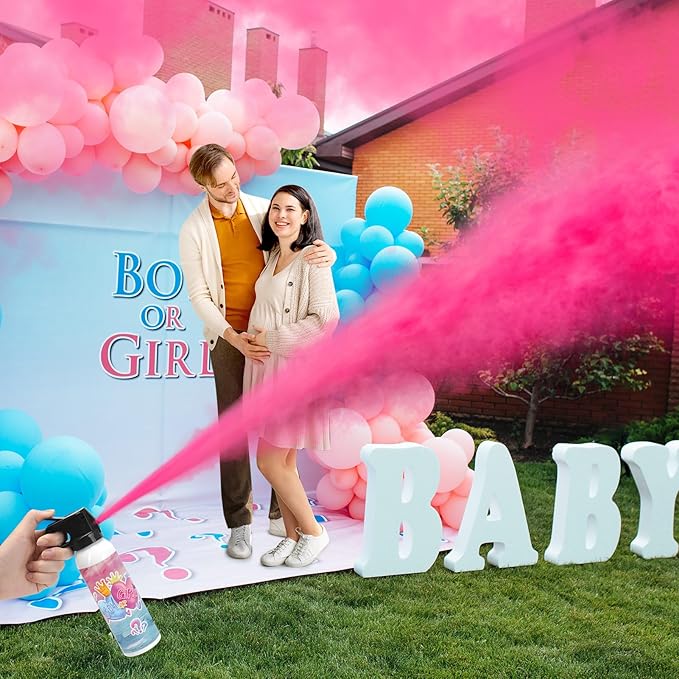 Gender Reveal Fire Extinguisher, 2 Pack Gender Reveal Ideas Gender Reveal Party Decorations Baby Girl Boy Reveal Party Ideas Gender Reveal Decor (Pink, Small)