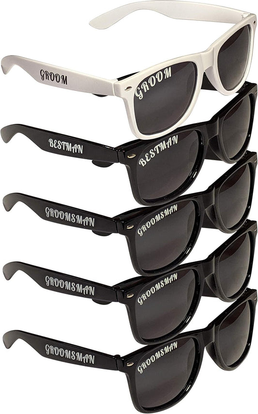 POLARIZED Bachelor Party Sunglasses Complete Set of Wedding Supplies Groom, Best Man, Groomsman