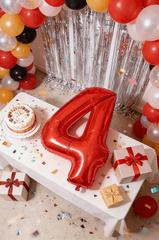 Laser Red 5 Balloon, Number Balloons 40 Inch, 5th Birthday Balloon Decorations, Laser Red Party Supplies, 5 Number Balloons, Number 5 Balloon