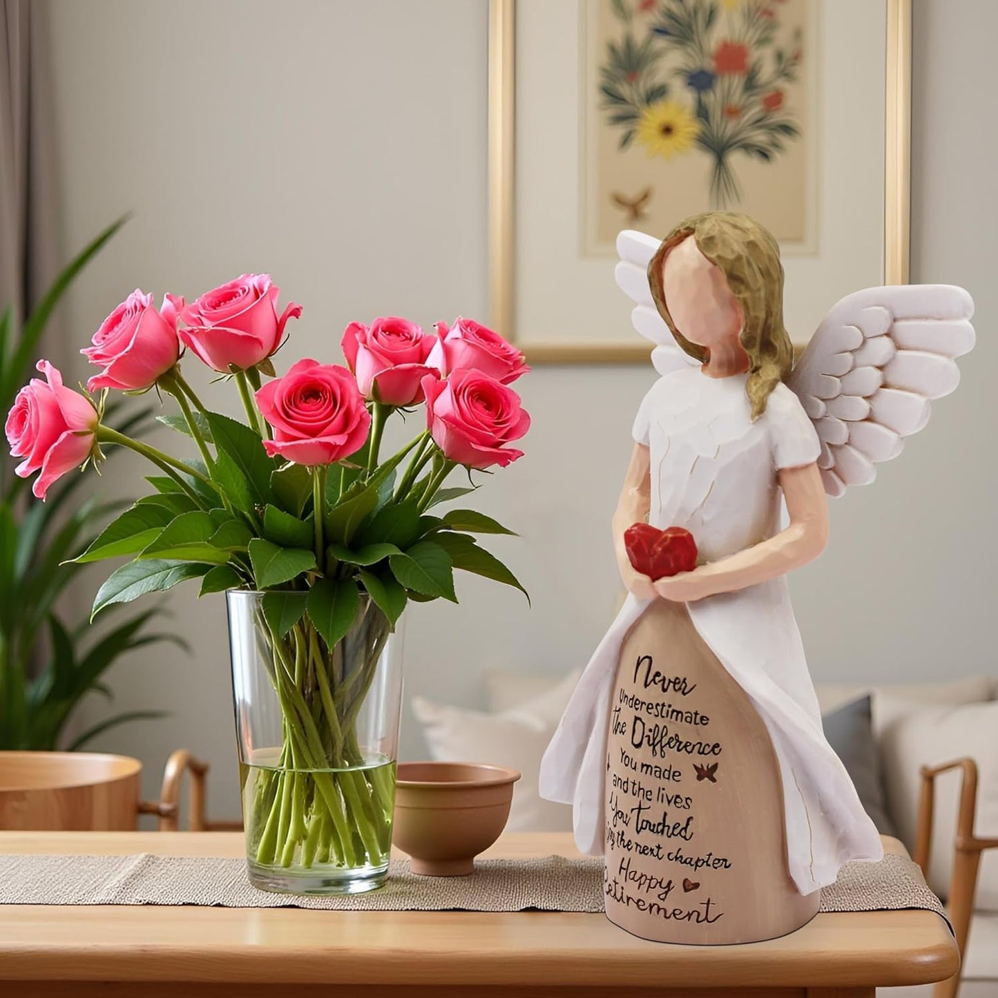 Retirement Gift for Woman - Retirement Party Decorations, Teacher Retirement Gifts for Women 2025, Goodbye Gifts for Coworkers, Retired Gifts for Women, Retirement Decorations Hand-Painted Angel