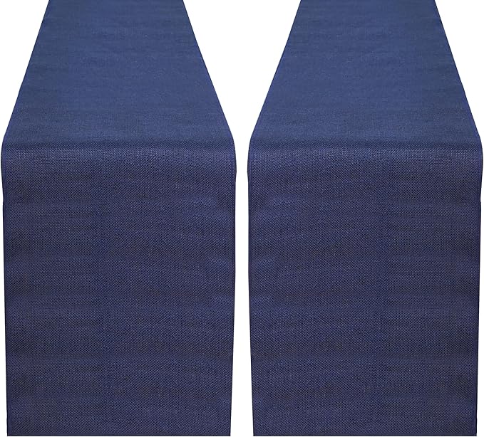 RAJRANG Jute Table Runner Long Burlap Roll Fabric for Party Dining Room Kitchen Wedding Fall Decoration (Blue Depths, L-108 X W-12)