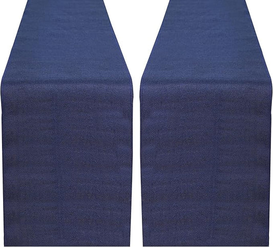 RAJRANG Jute Table Runner Long Burlap Roll Fabric for Party Dining Room Kitchen Wedding Fall Decoration (Blue Depths, L-108 X W-12)
