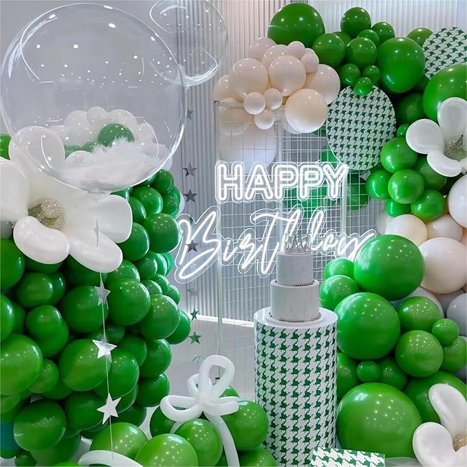 Green Balloons, 140pcs 18 12 10 5 Inch Different Sizes Pack Party Latex Balloons for Birthday Halloween Holiday Balloon Garland as Party Decorations