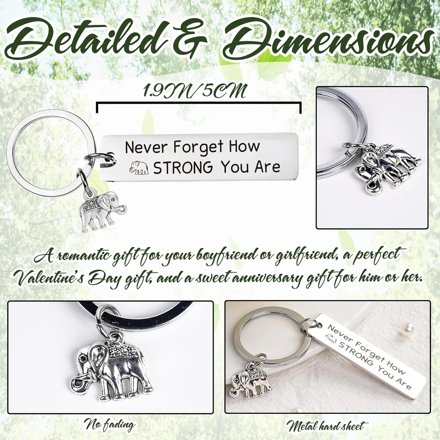 Inspirational Gifts Motivational Keychains - Elephant Dragon Flamingo Encouragement Uplifting Gift for Men Women Christmas