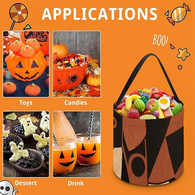 Halloween Candy Bucket - Elephant March Print Trick Or Treat Candy Bag, Gift Bag for Party Favor Supplies