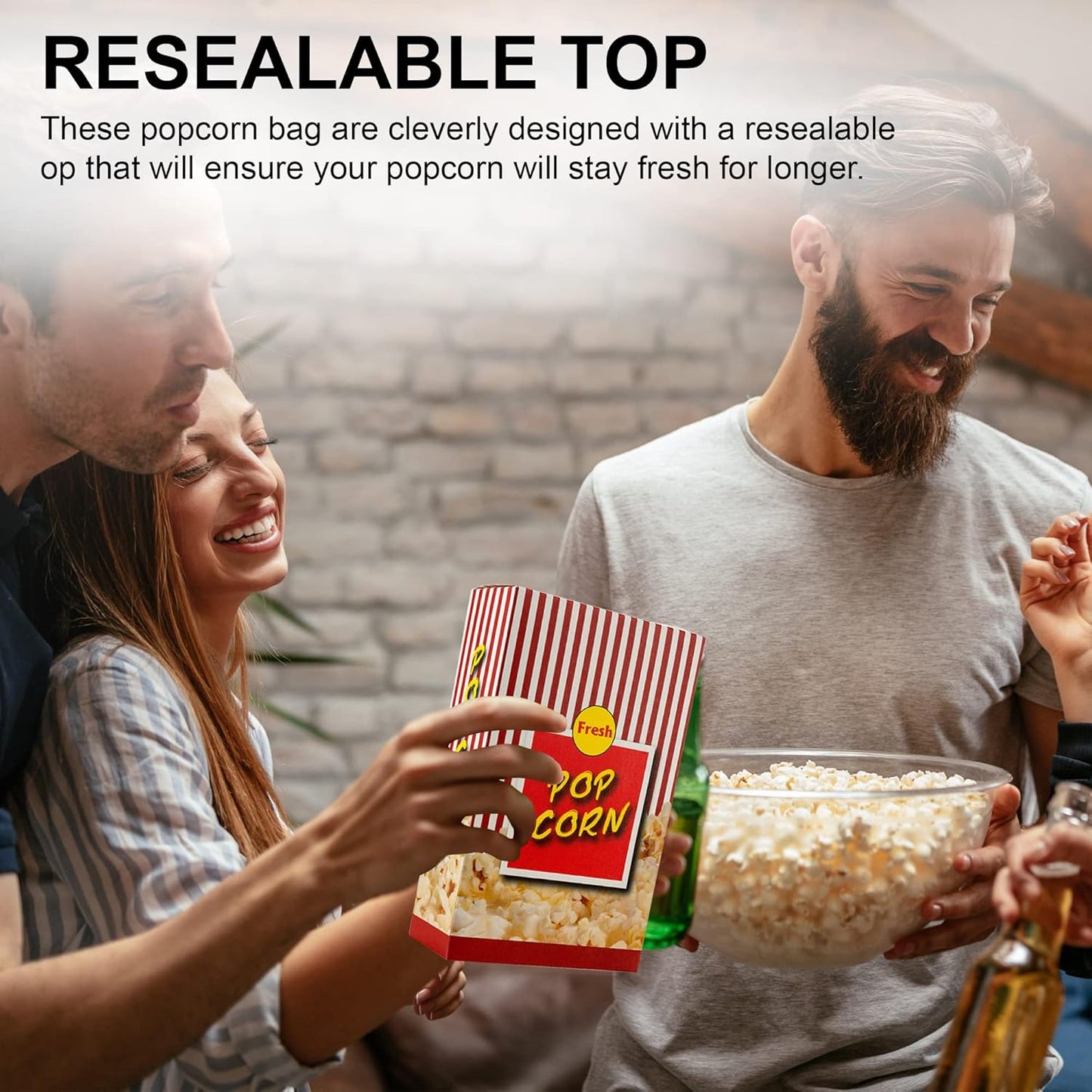 MT Products Stripe Popcorn Boxes 1 oz. - #2 Popcorn Buckets With Close Top - Pack of 50
