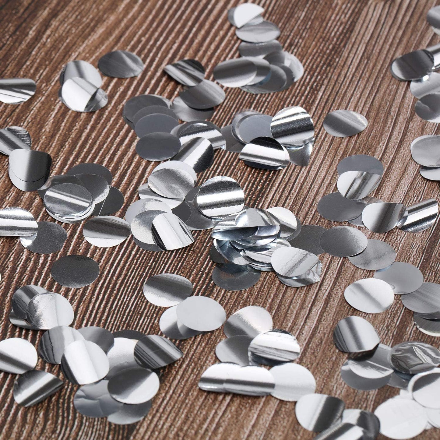 TecUnite Round Tissue Paper Table Confetti Dots for Wedding Birthday Party Decoration, 1.76 oz(Silver Foil Confetti,1.5 cm)