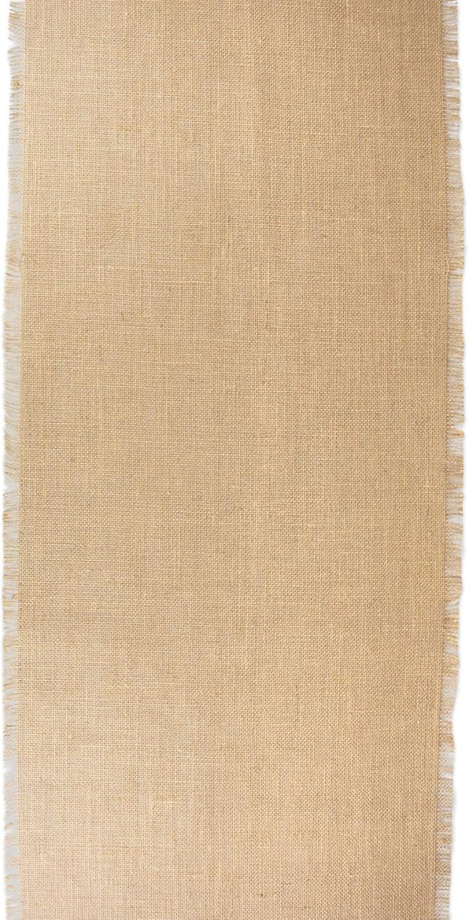 DII Jute Burlap Collection Kitchen Tabletop, Table Runner, 15x110, Solid Natural