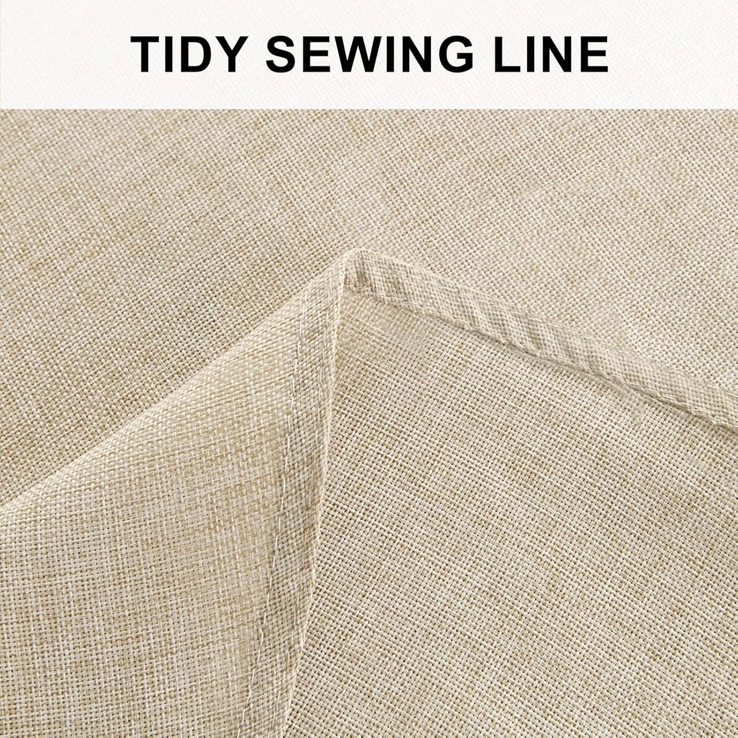 Hiasan Round Linen Tablecloth 70 Inch - Wrinkle and Stain Resistant Washable Polyester Fabric Table Cloth for Dining Room Kitchen Party, Beige
