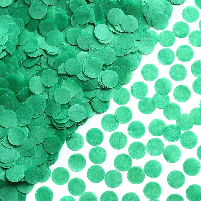 Tissue Paper Confetti - 5000 Pieces Green Round 1 inch Paper Circle Dots for Table Wedding Birthday Party Decoration
