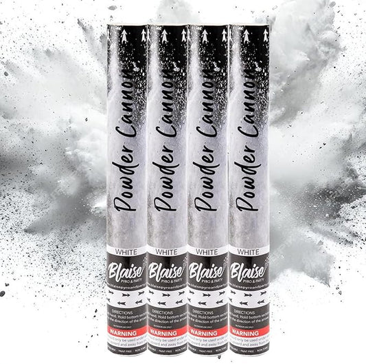 Blaise Pyro & Party - Purple Powder Poppers - Water-Soluble & Colorful Powder Cannons for Gender Reveals, Birthdays, Weddings & Celebrations - Easy to Use for Memorable Photos - 16-Inch, 4-Pack