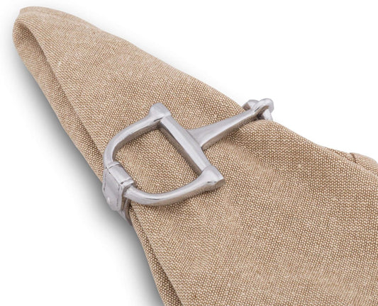 Arthur Court Designer Metal Bit Napkin Rings, Set of 4, Equestrian Aluminum Cast, Horse Horseshoe Decor for Cowboy, Cowgirl Riders and Horse Lovers