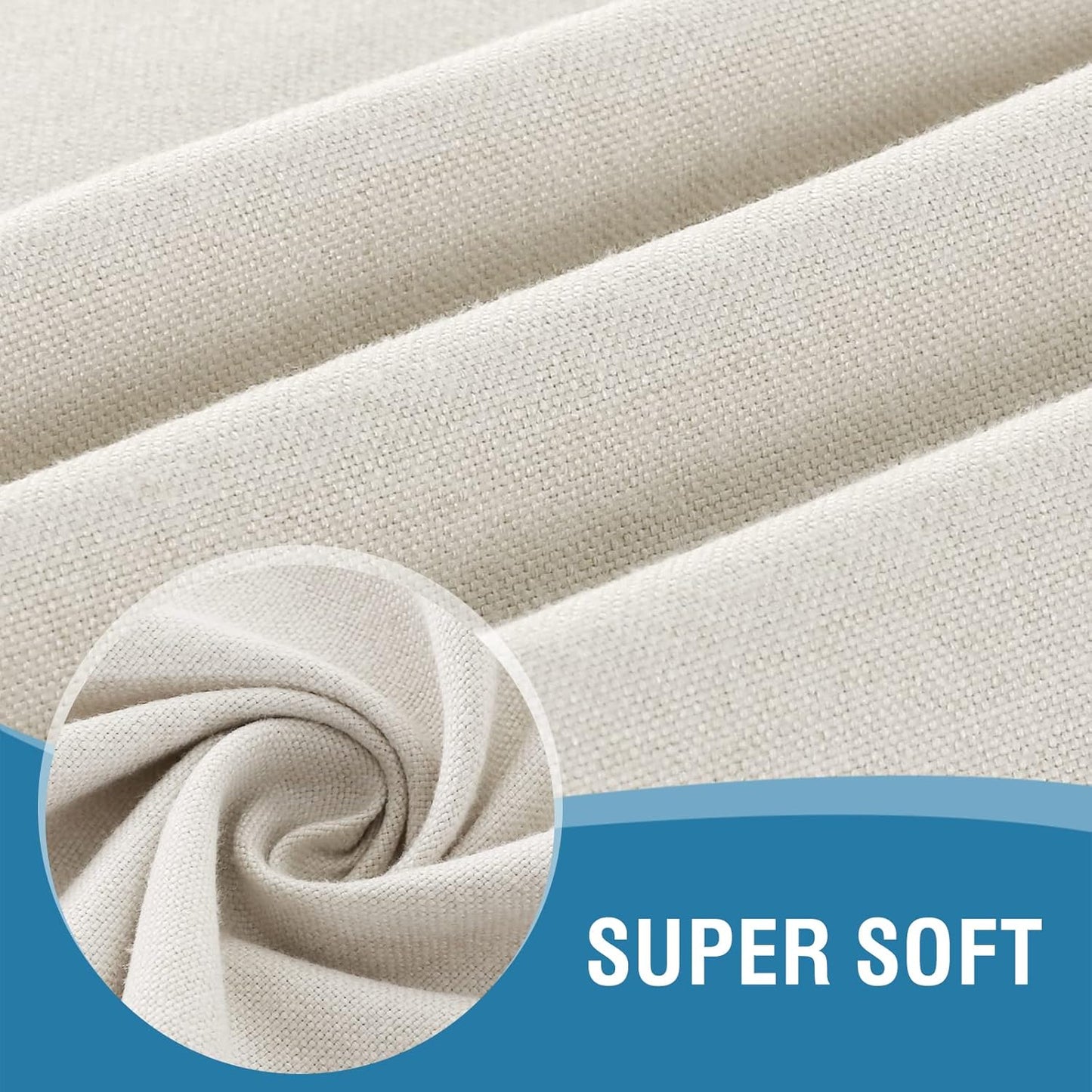 H.VERSAILTEX Linen Textured Tablecloth 60 x 60 Waterproof Decorative Table Cloth Spill-Proof Linen Look Cover for Party Table Extra Soft and Thick Fabric Wrinkle Free, Heather Ivory