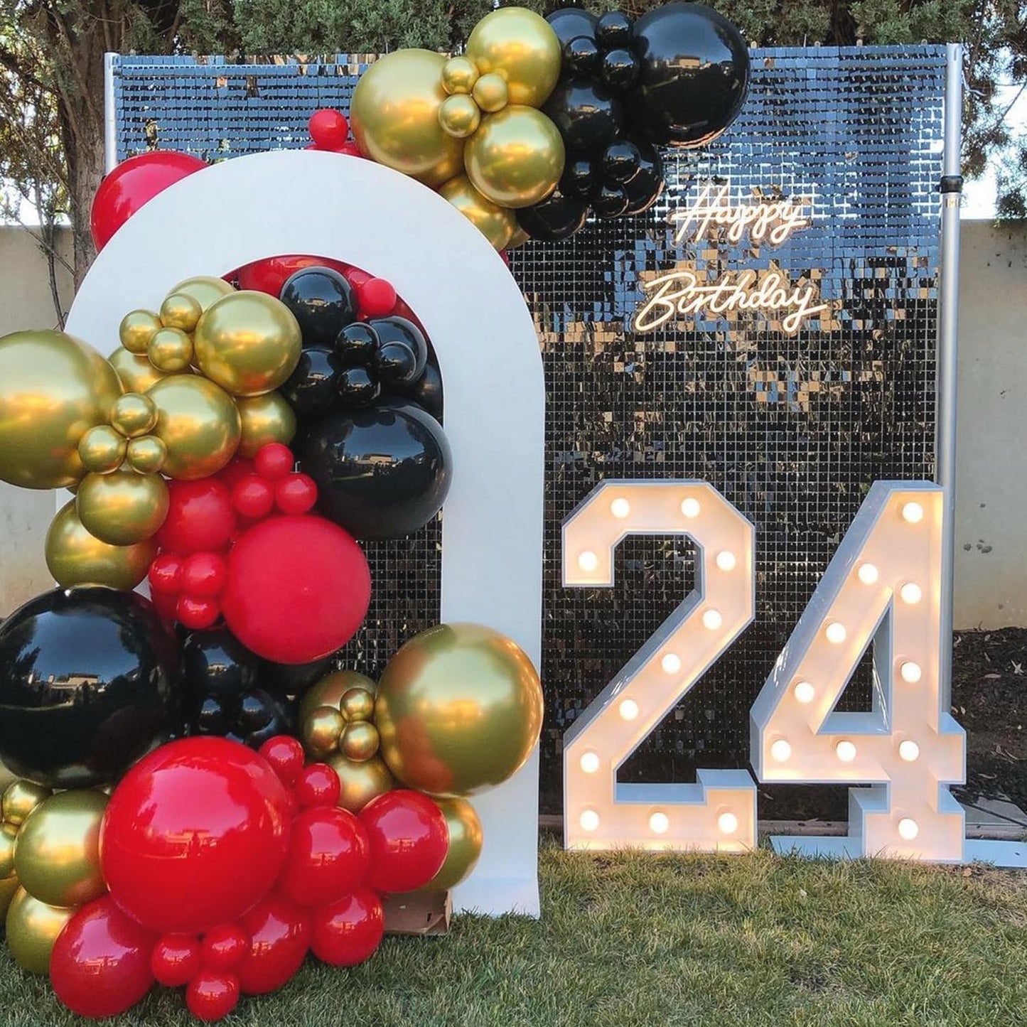 Red and Black Gold Balloons Arch Kit, 140Pcs Different Sizes inch Red Black Gold Balloon and Confetti Party Balloon Garland Kit for Birthday, Wedding, Graduation, Anniversary, Prom Decorations