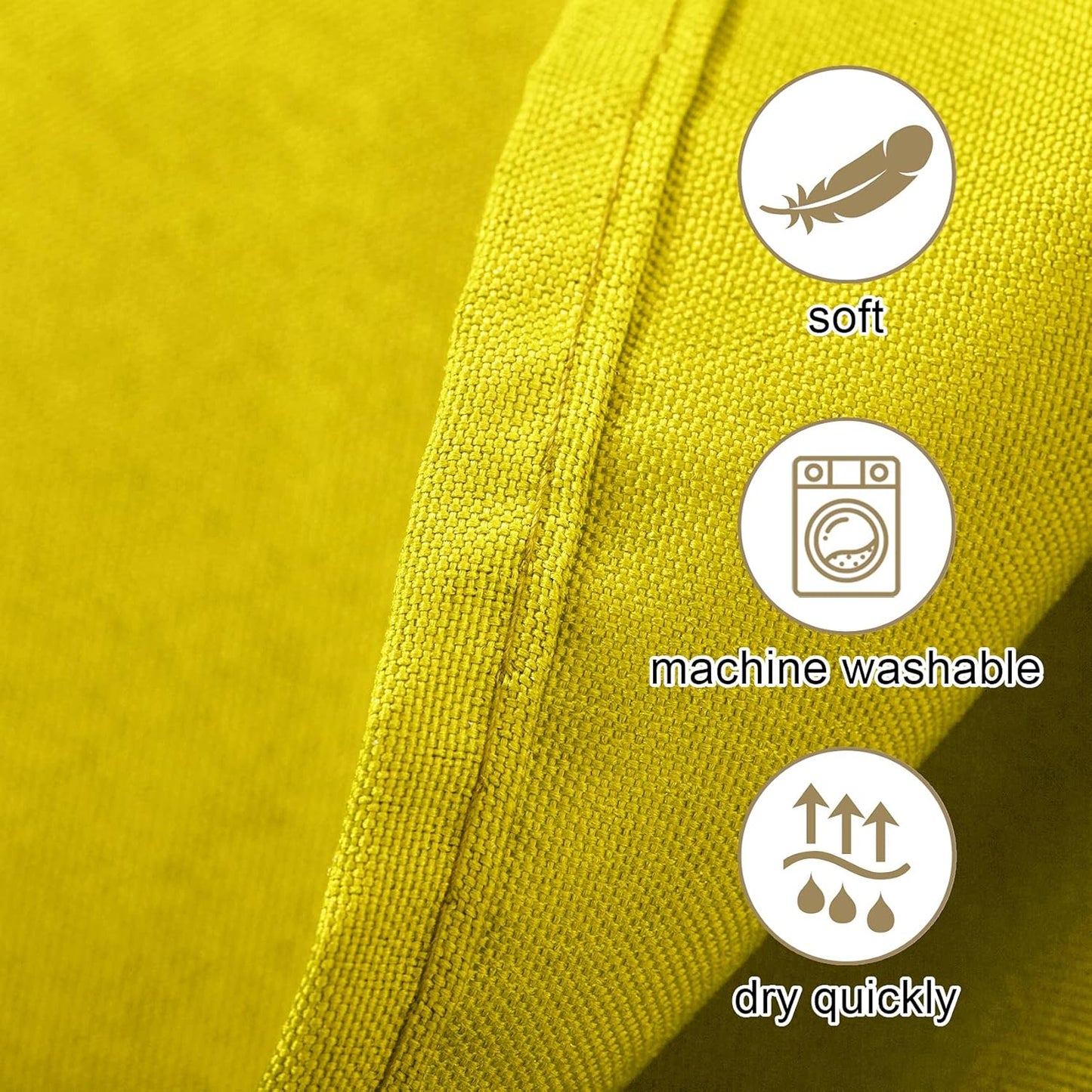 Ascoza 2pack 108 Inch Yellow Round Tablecloth in Washable Polyester Fabric for Wedding/Banquet/Restaurant/Parties…
