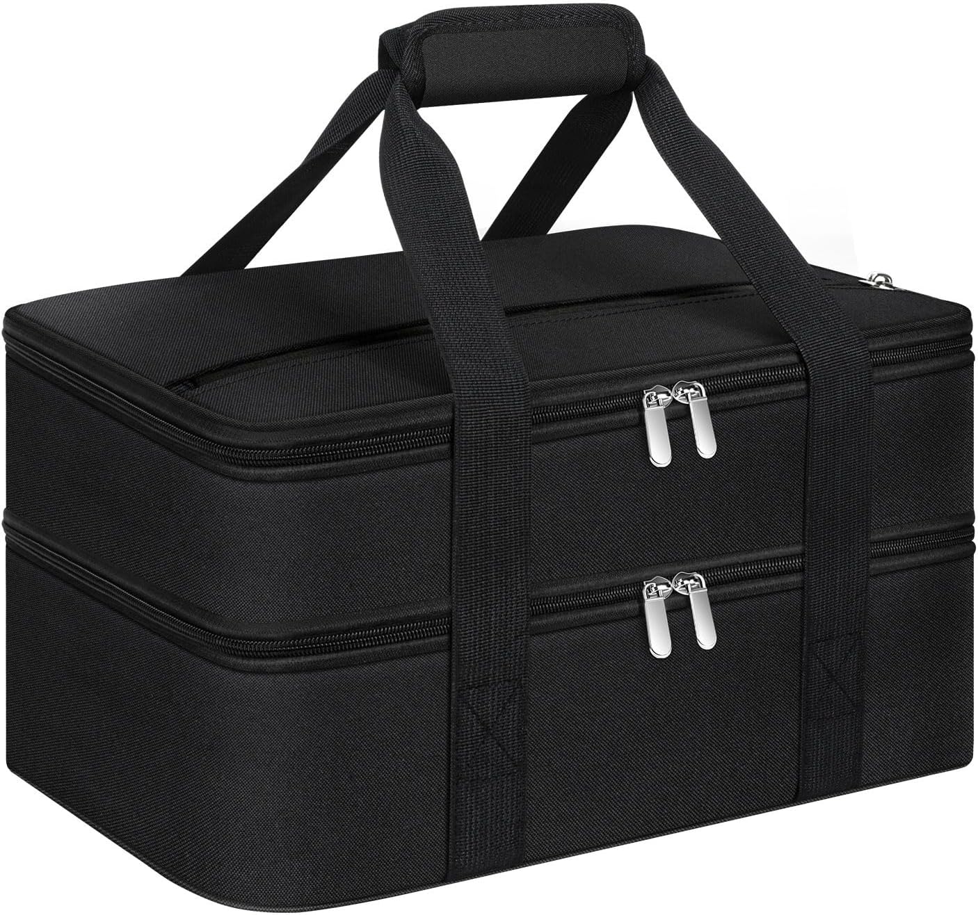 Double Insulated Casserole Carrier, Portable Casserole Carrier for Hot or Cold Food Lunch Tote Warmer or Cooler Bag, Lasagna Lunch Bag for Potluck Parties- Fits 9" x 13" Baking Dish-Black