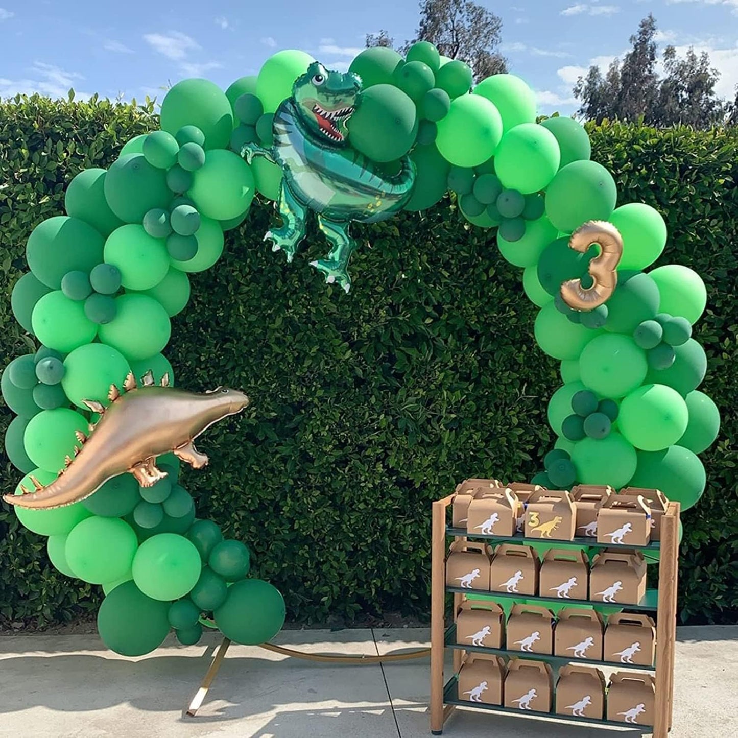 105pcs Green Balloons 12inch Party Latex Balloons for Birthday Dinosaur Baby Shower St. Patrick's Day Summer Jungle Forest Safari Party Decorations