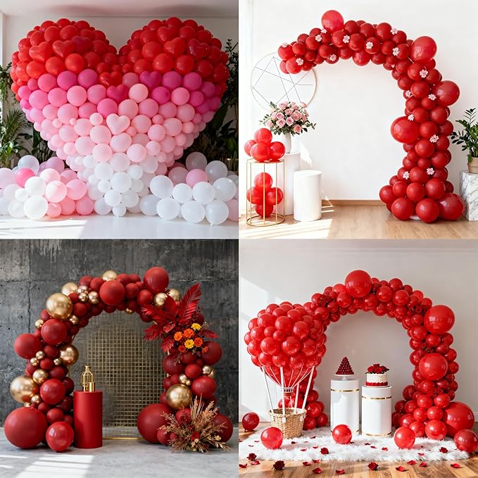 Patimate Red Balloons 150 Pack 5 Inch Matte Red Latex Balloons for Birthday Valentine's Day Christmas Independence Day Graduation Wedding Anniversary Engagement Bridal Shower Party Decorations