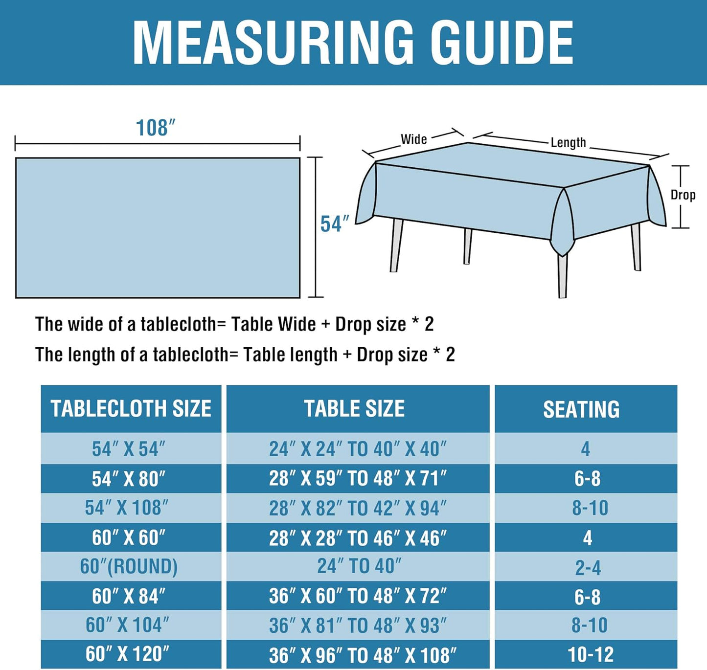 H.VERSAILTEX Linen Textured Table Cloths 54 x 108 Inch Premium Solid Tablecloth Spill-Proof Waterproof Table Cover for Dining Buffet Feature Extra Soft and Thick Fabric Wrinkle Free, Teal