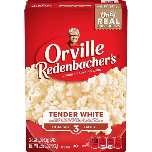 Orville Redenbacher's Microwave Popcorn, White Corn, 3.28 oz., 3-Count (12 Boxes)