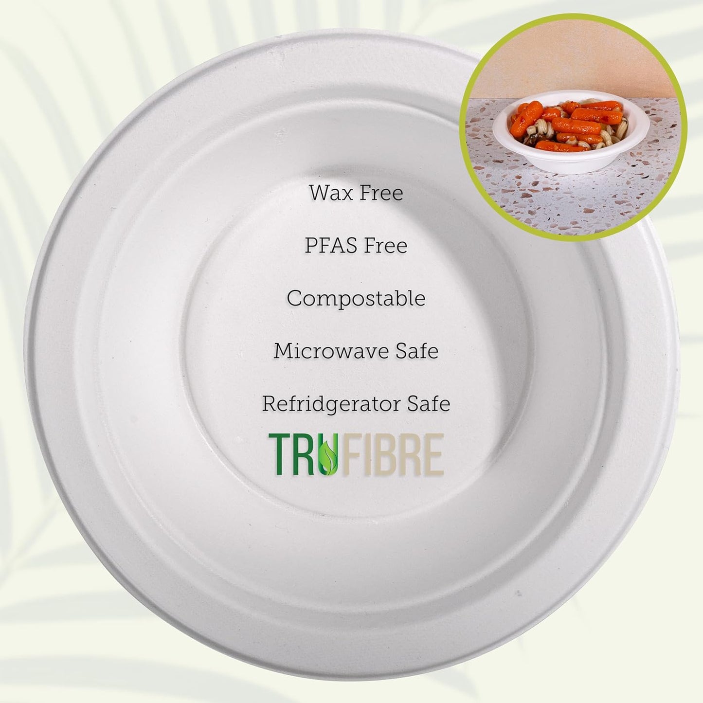 16 Oz Paper Bowls, 100 Pack 100% Compostable Heavy Duty Eco-Friendly Bagasse Biodegrable Disposable Bowls for Salad, Dessert, Soup, Ice Cream, Bulk