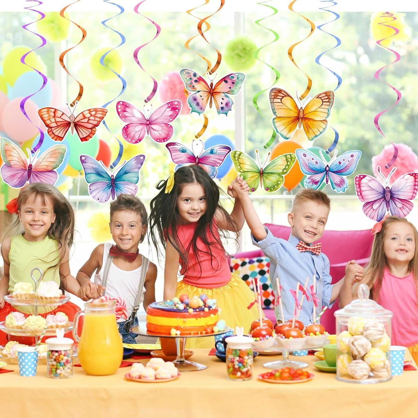 Butterfly Decorations, Kaluofan 30PCS Butterfly Party Decorations, Hanging Butterflies Spring Decorations, Hanging Ceiling Swirl for Spring Summer Easter Butterfly Themed Birthday Party Decorations