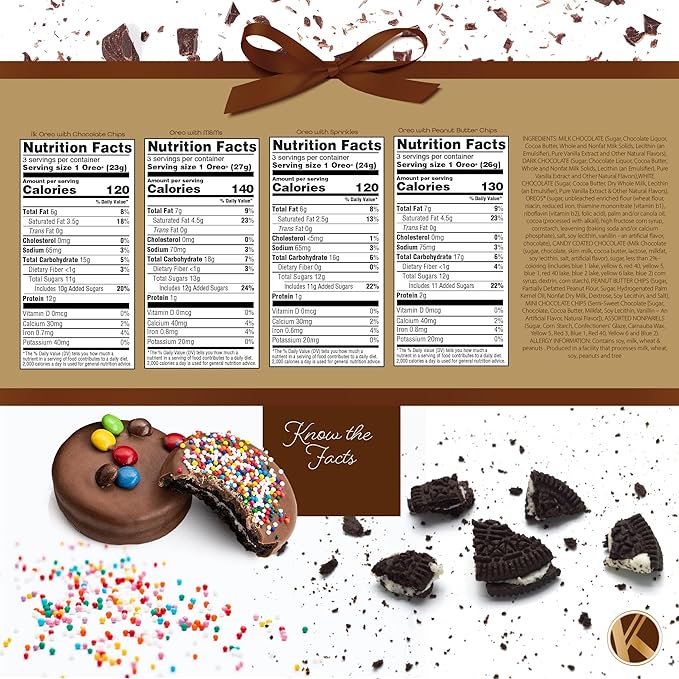 KREMERY Creamy Chocolate Cravings - Halloween Treats For Adults Chocolate Covered Sandwich Cookies & Cream Gift Basket, in Sectional Gift Box (12 Cookies, Assorted Sweet Toppings) Holiday Christmas