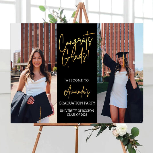 Personalized Graduation Party Welcome Sign With Photo, Graduation Decorations Senior 2025 Yard Sign, Custom Graduation Yard Signs Class of 2025, High School, College Sign For Graduation Party #20