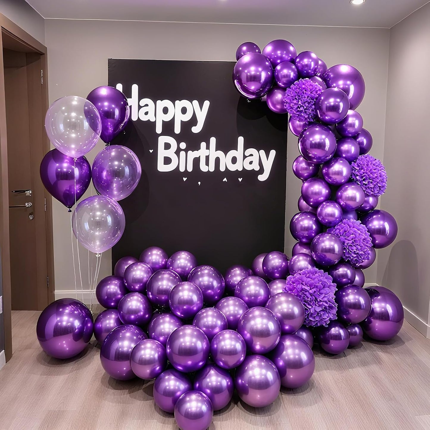 Metallic Purple Balloons 100 Pack 12 Inch Chrome Purple Latex Balloon for Wedding Graduation Halloween Birthday Party Decorations
