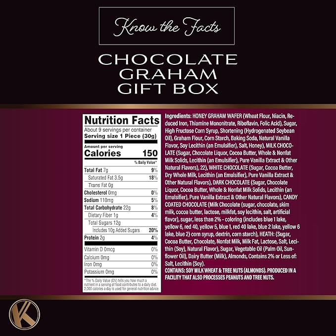 KREMERY Creamy Chocolate Cravings - Halloween Treats For Adults Chocolate Covered Graham Crackers Cookies Gift Basket, in Sectional Gift Box (9 Grahams, Assorted Sweet Toppings) Holiday Xmas Christmas