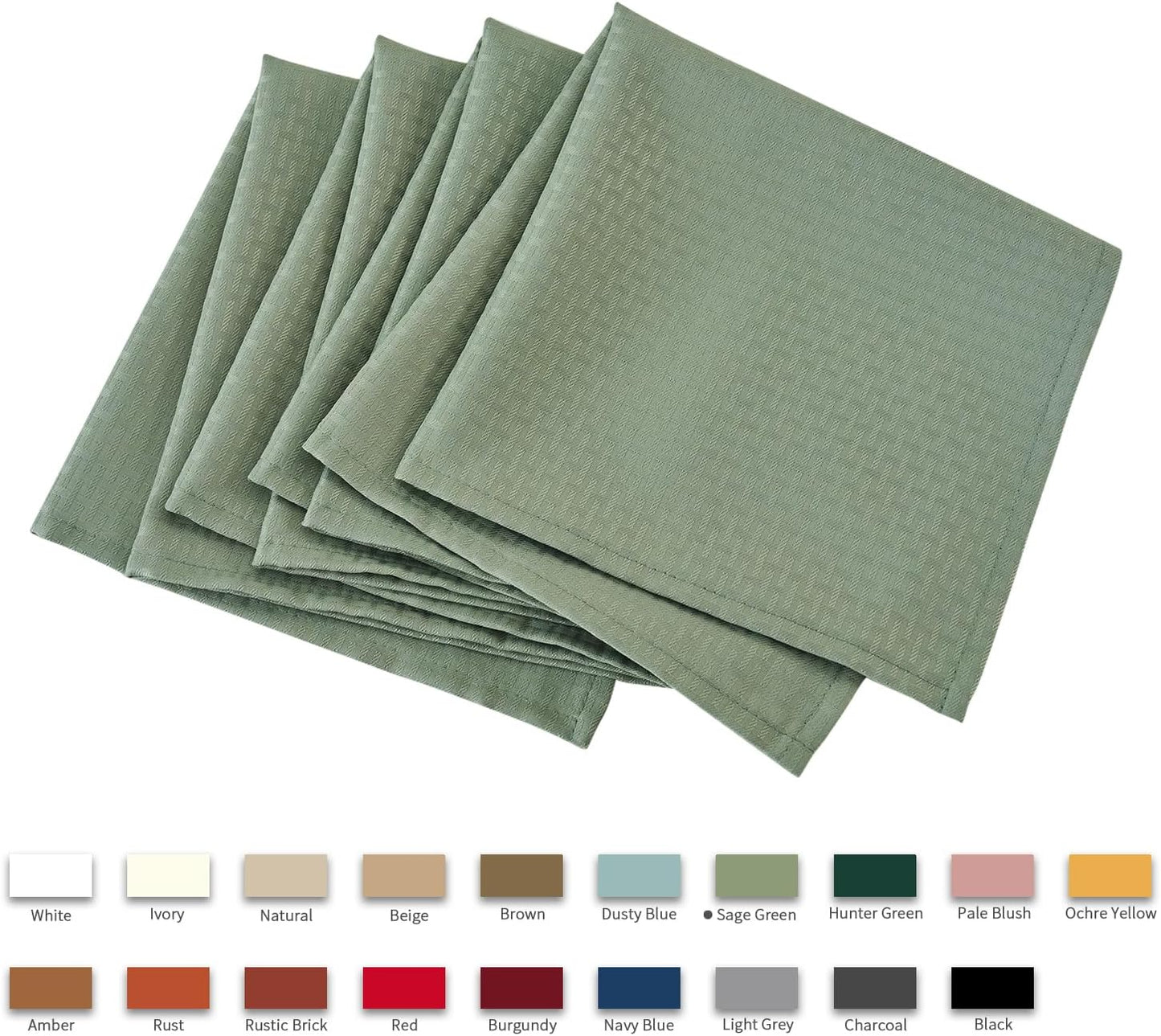 maxmill Cloth Napkins Weaved Texture Pattern Soft Comfortable and Luxury Serviette for Restaurant Family Dinners Weddings Parties and Banquets Set of 4 Pieces, 20 x 20 Inch Sage Green