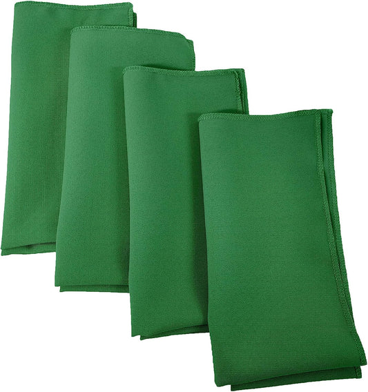LA Linen 4-Pack Poly Blend Napkins - Soft, Washable, Stain & Wrinkle Resistant - Dinner & Party Napkins - 18x18 - Jade