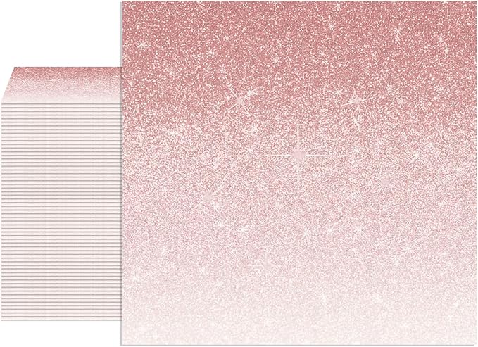 40PCS Rose Gold Party Napkins Ombre Rose Gold Napkins Disposable Paper Cocktail Napkins for Girls Women Baby Shower Anniversary Wedding Party Supplies