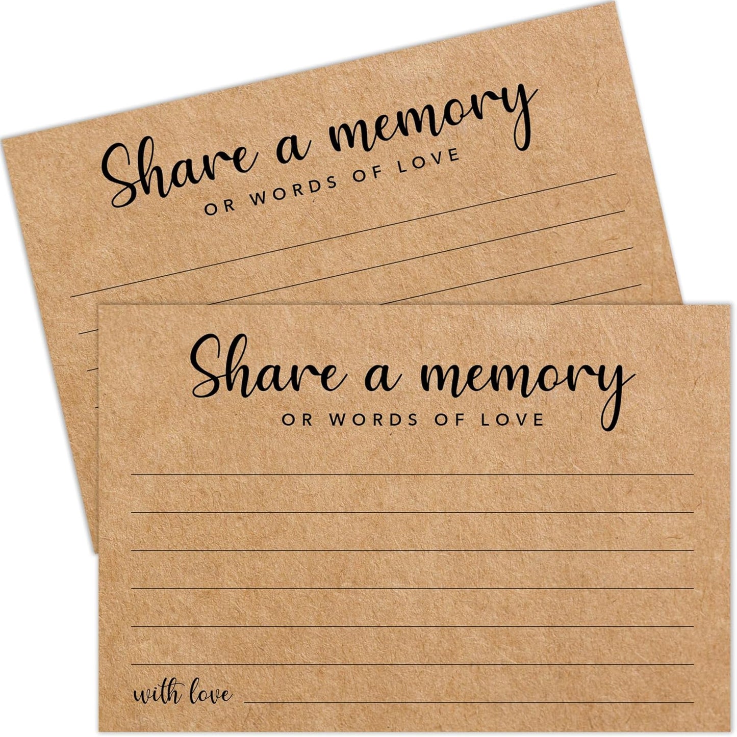Minimalism Share a Memory Cards for Celebration of Life, Graduation, Retirement, Birthdays, Guest Book Ideas, Funeral Sign In Book For Memorial Service, 4x6 Inches Set of 50 Pcs -A07