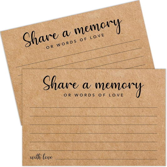 Minimalism Share a Memory Cards for Celebration of Life, Graduation, Retirement, Birthdays, Guest Book Ideas, Funeral Sign In Book For Memorial Service, 4x6 Inches Set of 50 Pcs -A07
