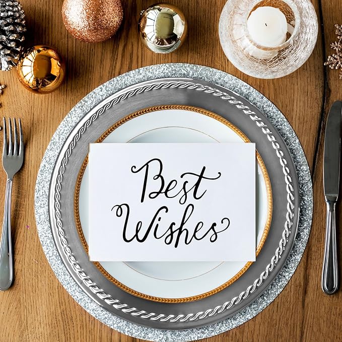 13-Inch Stainless Steel Twist Pattern Charger Plates, 6 Pcs Silver Dinner Plate Chargers, Round Server Ware Charger Plate