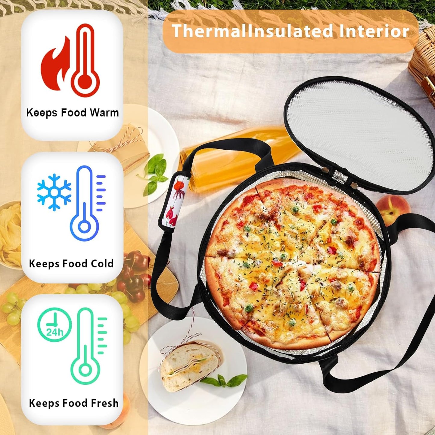 Insulated Double Decker Casserole Carrier for Hot or Cold Food, Pie and Dish Carrying Case, Lunch Bag for Party/Picnic, Pioneer Woman Dishes