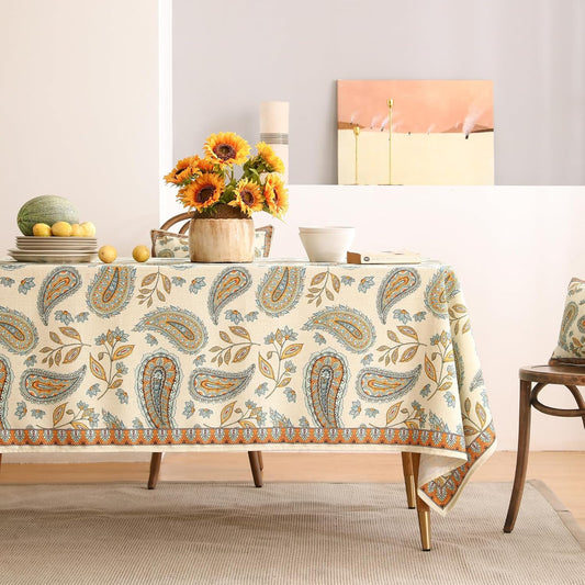 patdrea Designer Vintage French Rectangular Table Cloth,Italian Floral Wrinkle Free Extra Long Tablecloth,Decor Table Cover for Kitchen Dining,Christmas,Tea Party,Thanksgiving,63"x110"-Lysaniya