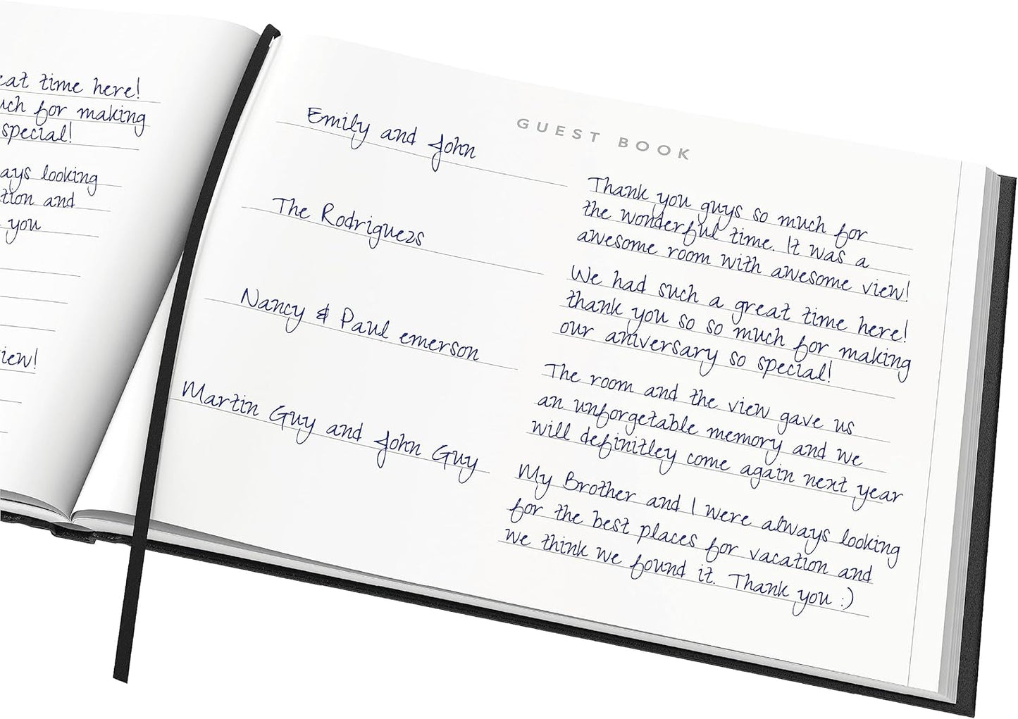 Useful Co. Black Guest Book, Use as Guest Book Wedding Reception, Sign in Book, Guest Book for Vacation Home, Funeral Guest Book, Hardbound Guestbook, Leather Cover, 112 Pages, 9 x 7 Inches