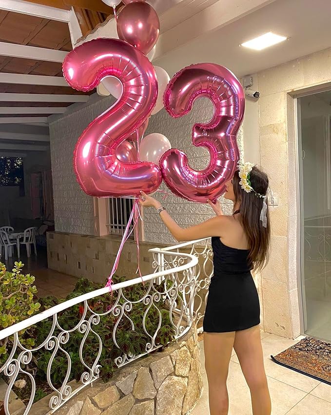 Pink Number 8 Balloon 40 Inch, 8th Birthday Party Decorations for Children, Giant 8 Foil Balloon for Party Supplies