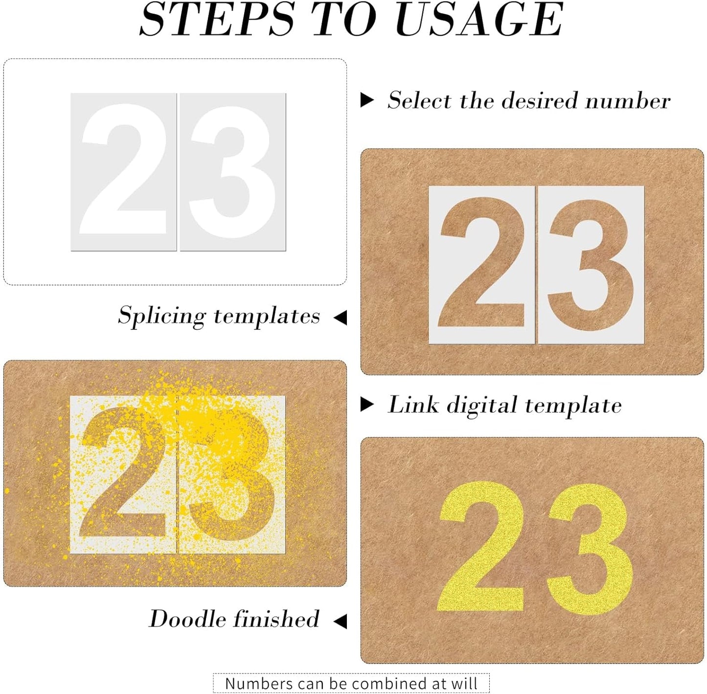 18 Inch Large Number Stencils Set 0-9 Address Number Stencil Reusable Plastic Digital Stencils Templates for Cake Stencil Address Number Painting Stencils Templates
