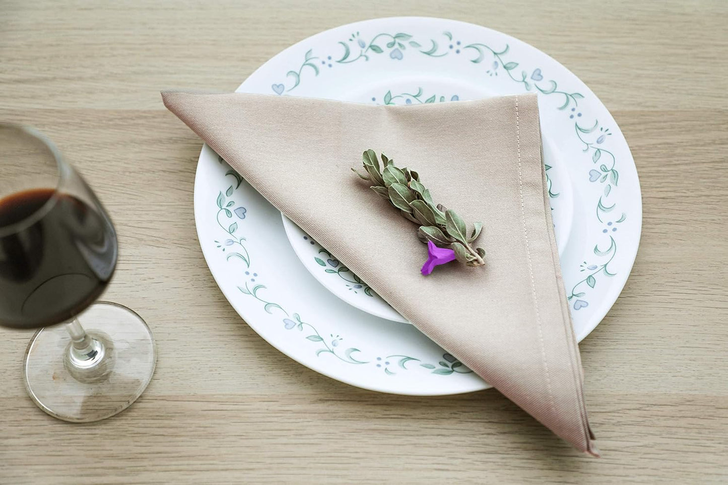 AMOUR INFINI Cotton Cloth Napkins Set of 12 - Soft Dinner Napkins with Hemmed Edges, Hotel Quality 18x18 Inch for Home Dining, Table Decor (Beige)