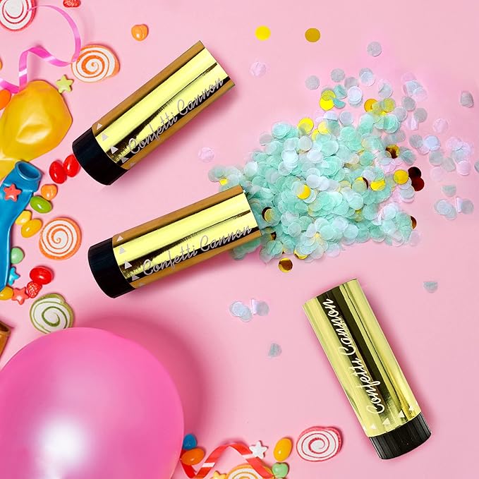 8 PCS Confetti Poppers Cannons for Gender Reveal Wedding Birthday Graduation Baby Shower Anniversary Christmas New Year's Fun Party Supplies Decorations and Favors