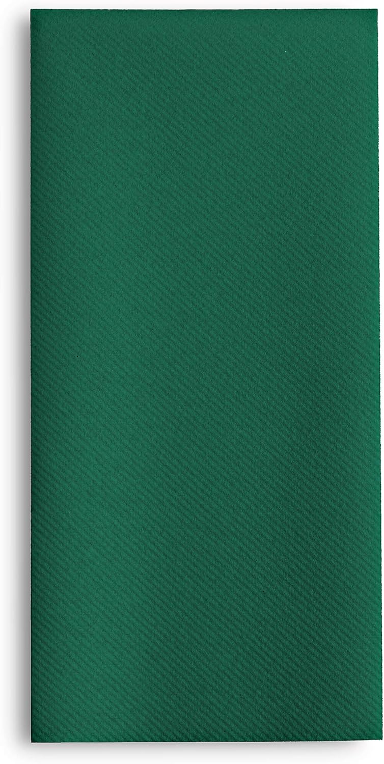 100 Linen-Feel Colored Paper Napkins - Decorative Cloth-Like Green Dinner Napkins - Soft And Absorbent. For Christmas, Kitchen, Party, Wedding, Bathroom Or Any Occasion. (Pack of 100)