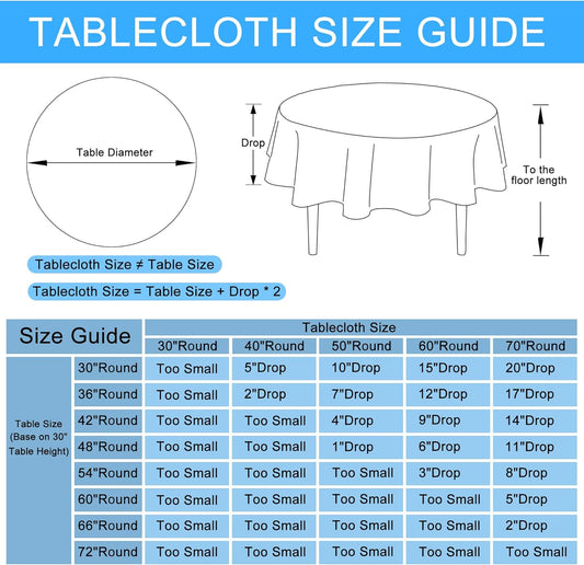 Hiasan Round Linen Tablecloth 45 Inch - Wrinkle and Stain Resistant Washable Polyester Fabric Table Cloth for Dining Room Kitchen Party, Beige