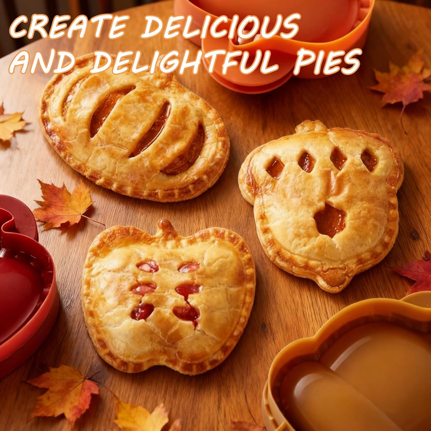 6PCS Holiday Mini Pie Molds,Mini Pie Molds for Baking,Hand Pie Press Mold Maker for Baking, Party Potluck Hand Mold,for Festivals and Parties